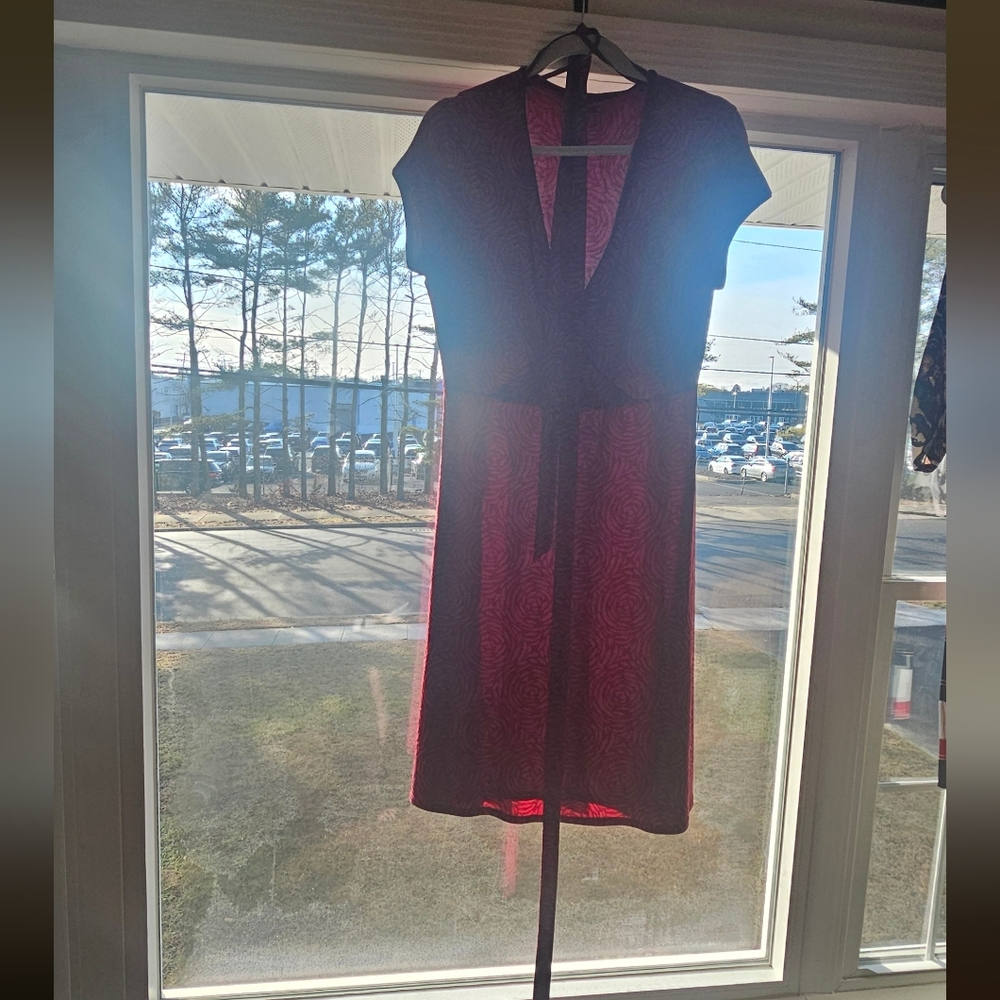 Elegant Red Dress with Roses